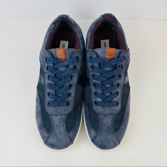 Ben Sherman Knox Blue White Suede Lace Up Casual Shoes Sneakers Men's Size 8.5 - Picture 5 of 10